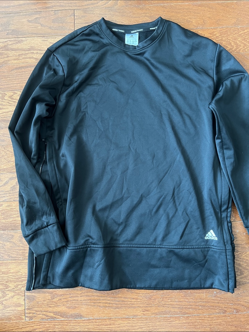 adidas Black Crewneck Pullover with Side Zips